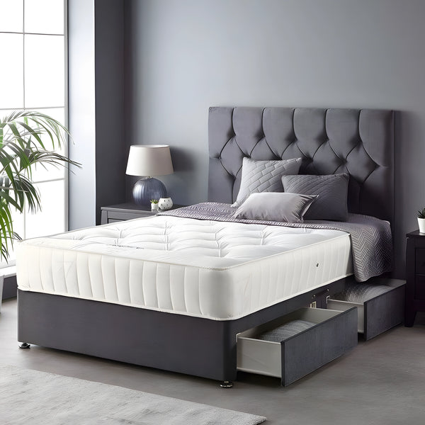 Chesterfield Headboard Divan Set - Choice of Mattress & Optional Storage