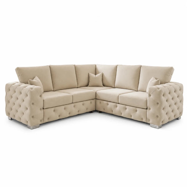 Ashton 5-Seater Corner Sofa | Beige Loose Back Cushions | Choose Colours