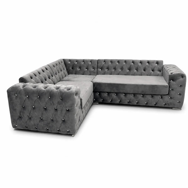 Ashton 5-Seater Corner Sofa | Gray Low-Back Design | Choose Colours