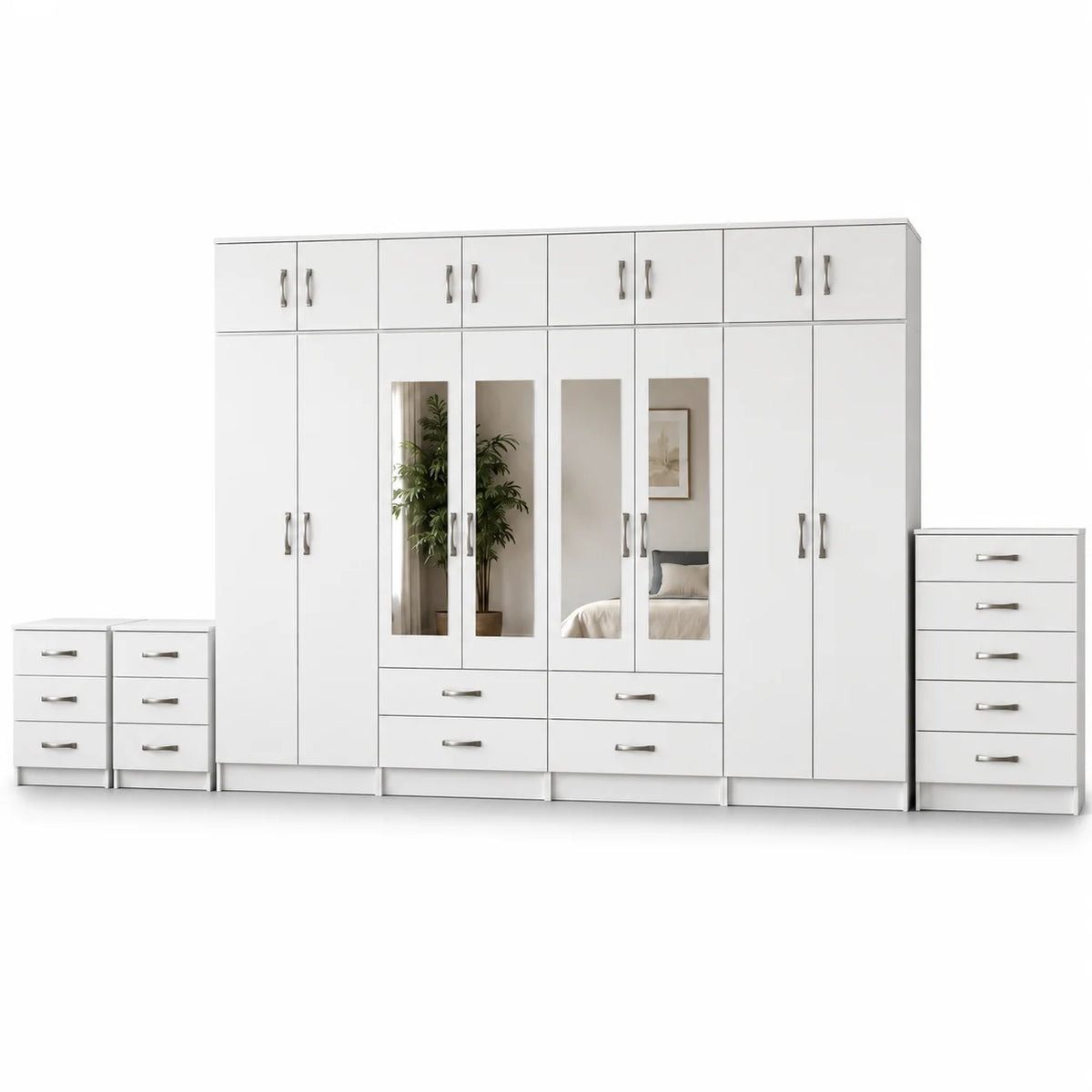 8-Door Wardrobe Complete Set | Choose Colours