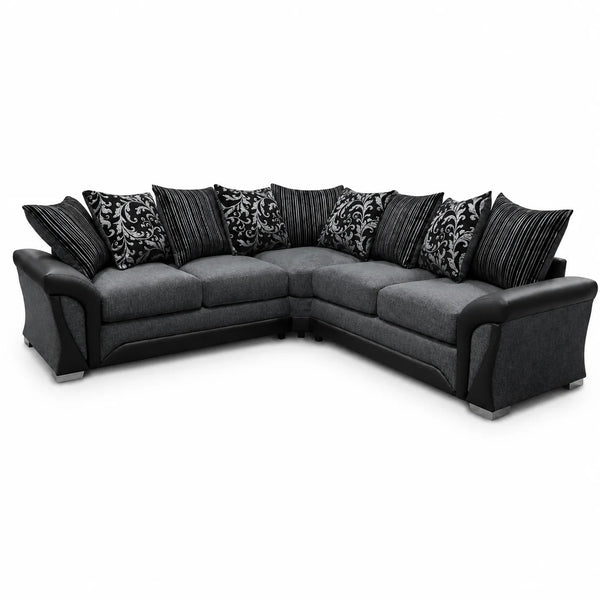 Dino 5-Seater Corner Sofa | Black Low-Arm Design | Choose Colours