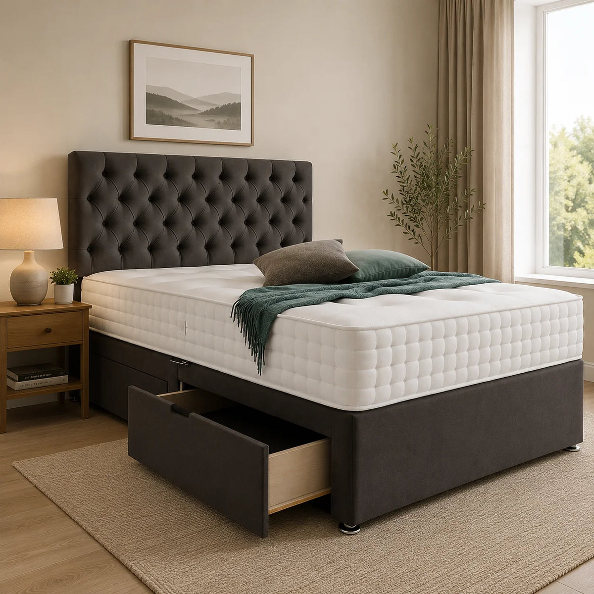 Divan Bed | Plush Velvet, Chenille, Crushed Velvet & Naples Fabric | 4FT–6FT
