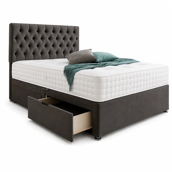 Divan Bed | Plush Velvet, Chenille, Crushed Velvet & Naples Fabric | 4FT–6FT