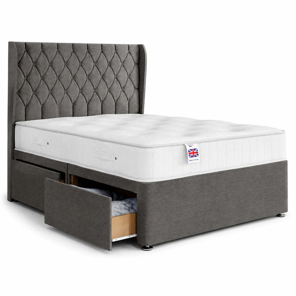 Divan Bed with Optional Headboard | Choose Size, Colour & Fabric