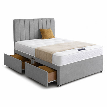 Panel Line Divan Bed Base with Optional  Storage | Modern Upholstered Design | Bedroom Bliss