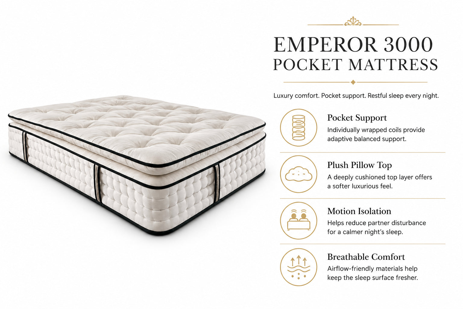 EMPEROR 3000 POCKET MATTRESS