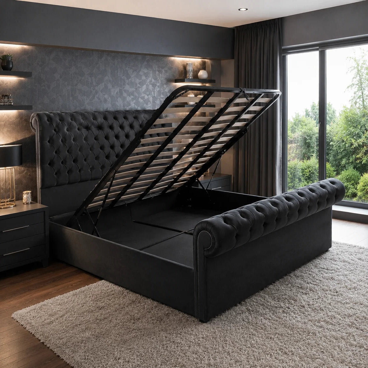 Luxury Bed With Gaslift Storage