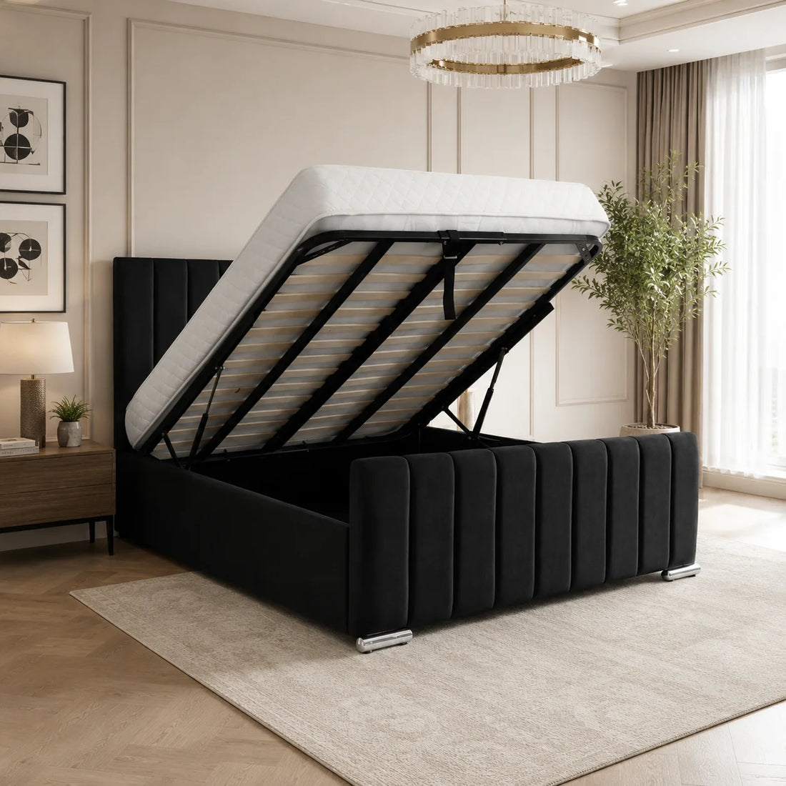 Luxury Bed With Gaslift Storage
