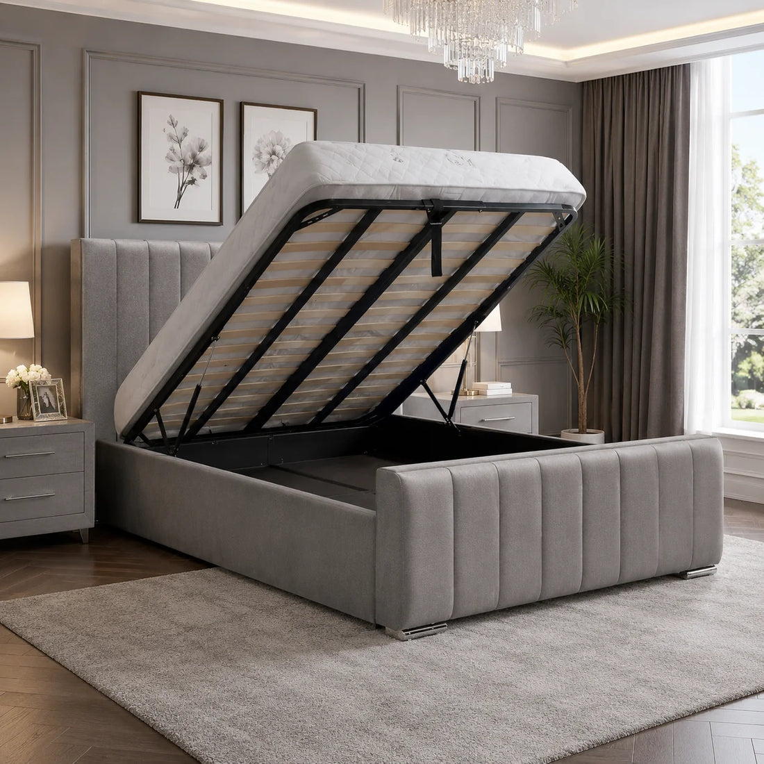 Luxury Bed With Gaslift Storage