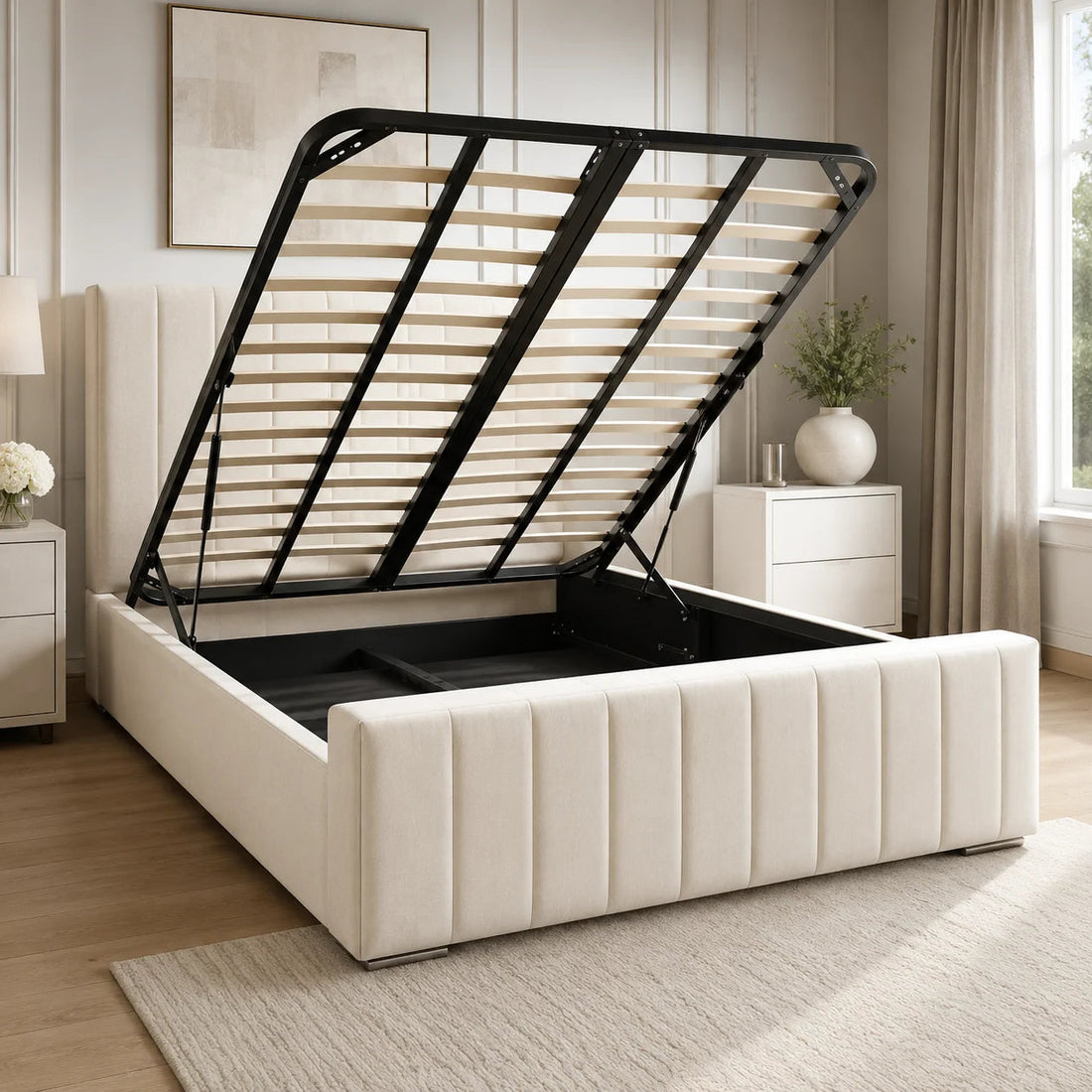 Luxury Bed With Gaslift Storage