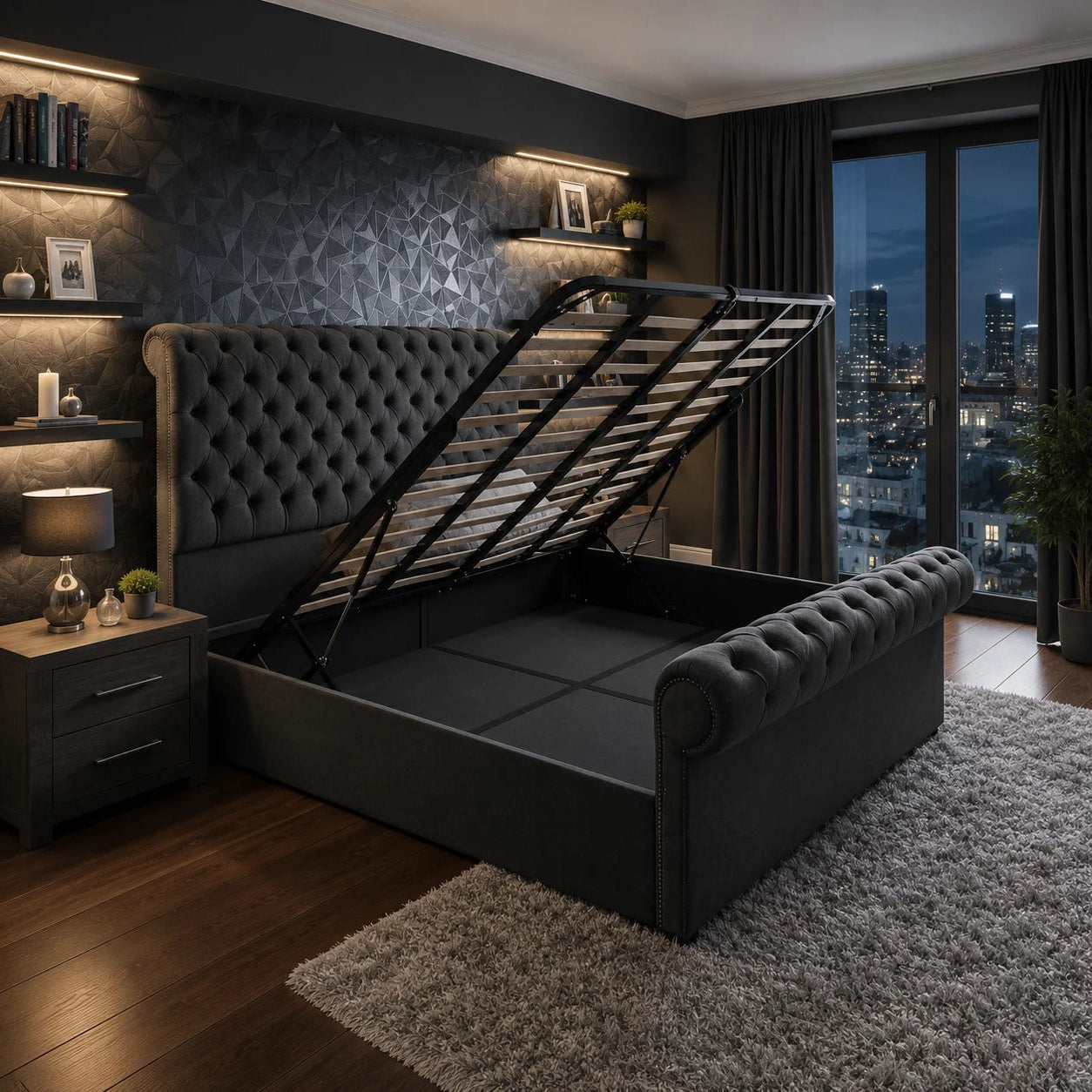 Luxury Bed With Gaslift Storage
