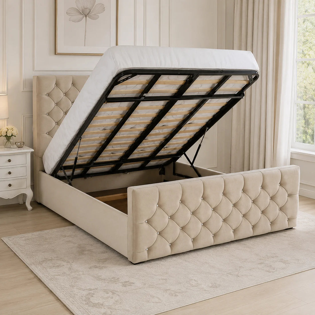 Luxury Bed With Gaslift Storage