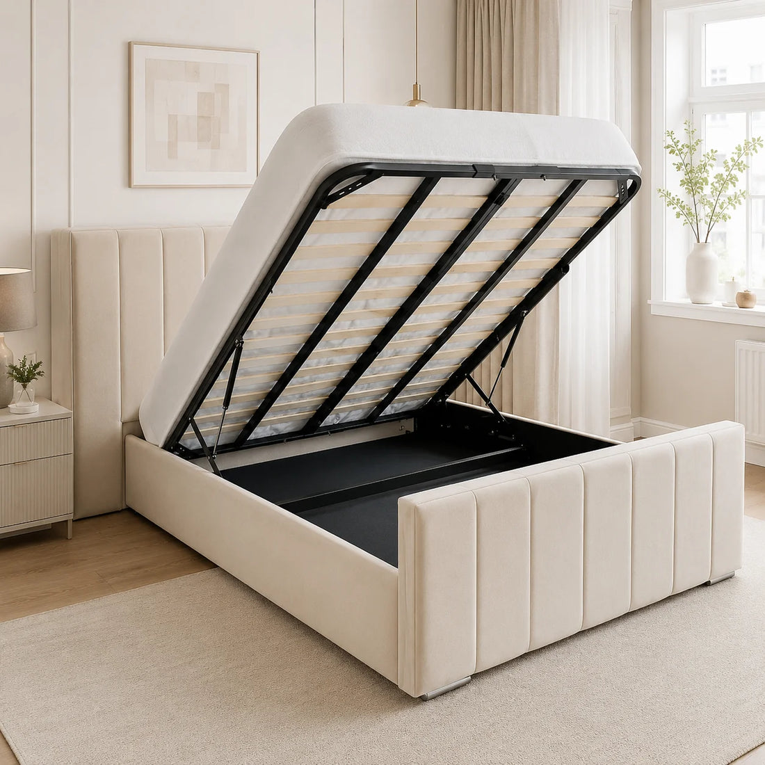 Luxury Bed With Gaslift Storage
