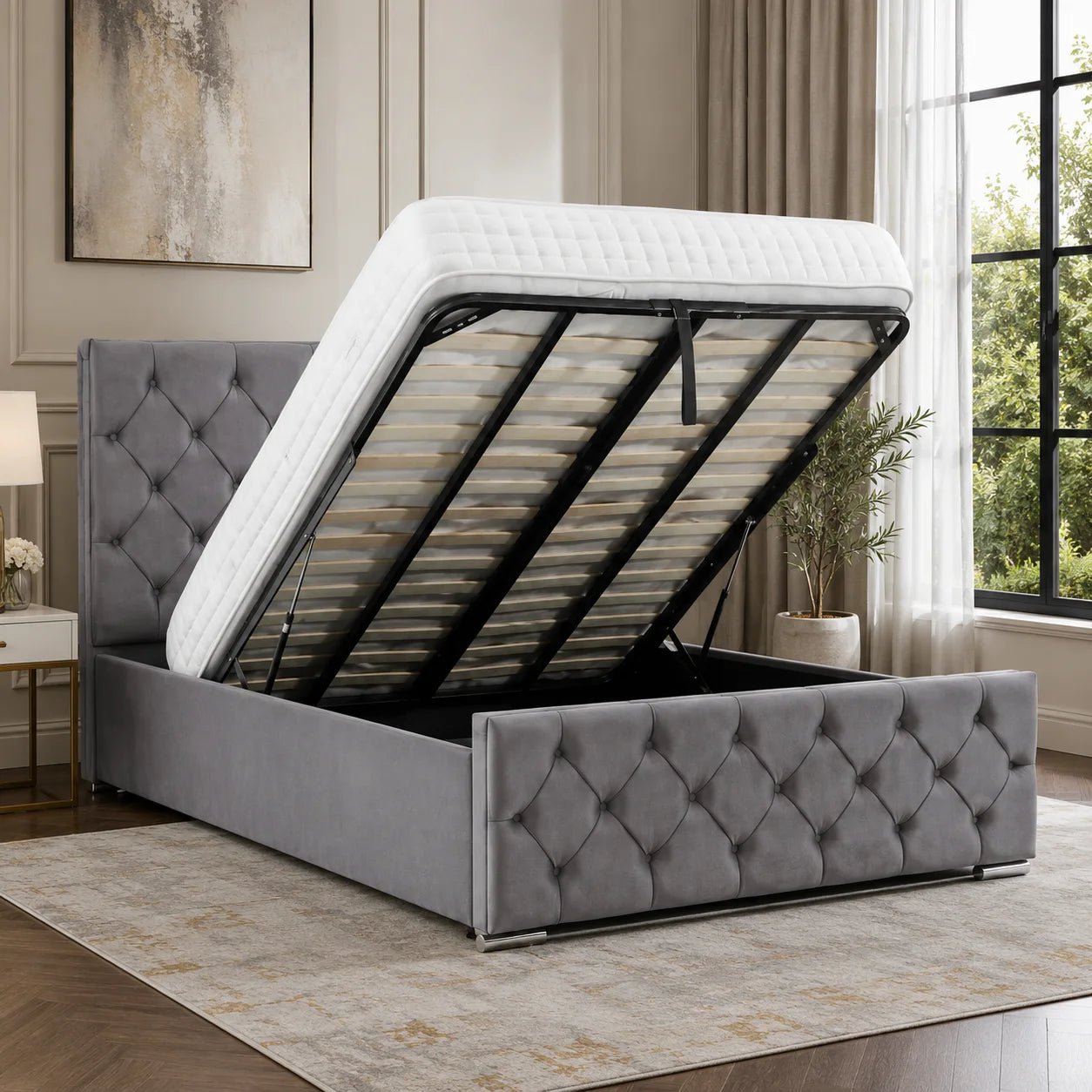 Luxury Bed With Gaslift Storage