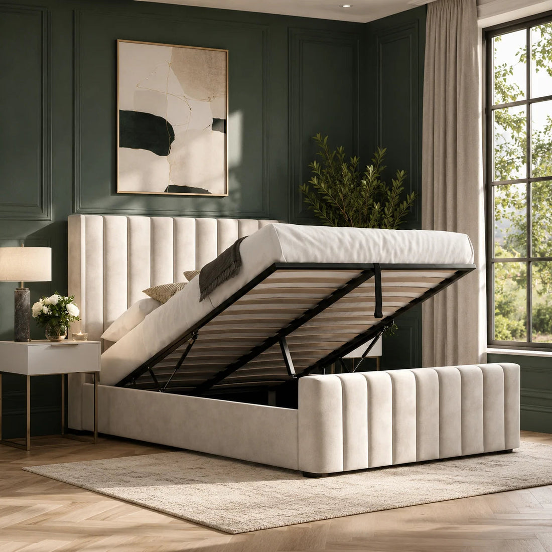 Luxury Bed With Gaslift Storage