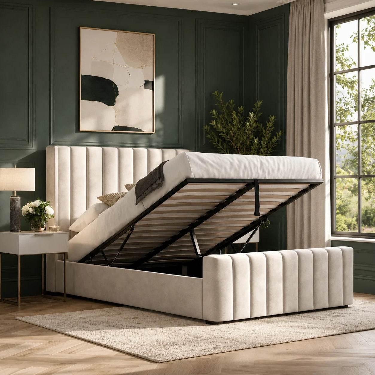 Luxury Bed With Gaslift Storage
