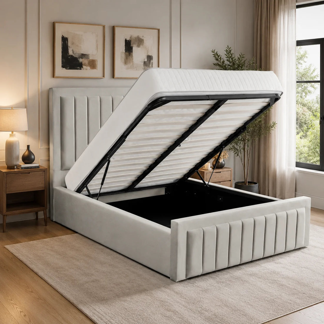 Luxury Bed With Gaslift Storage
