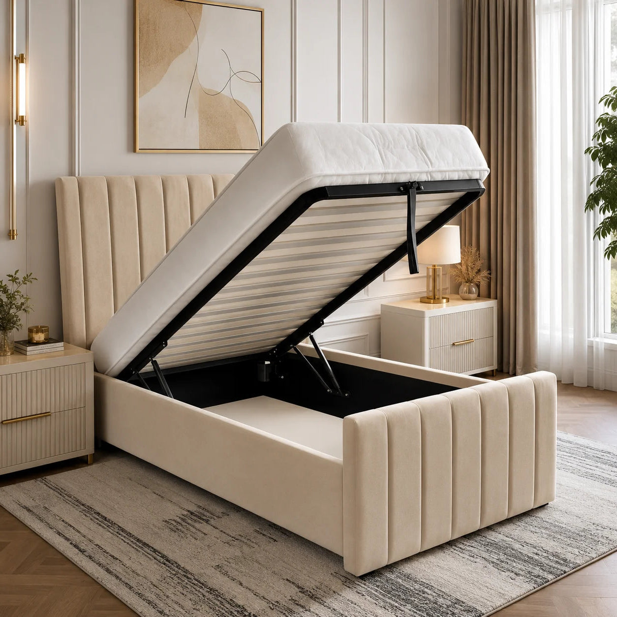 Luxury Bed With Gaslift Storage
