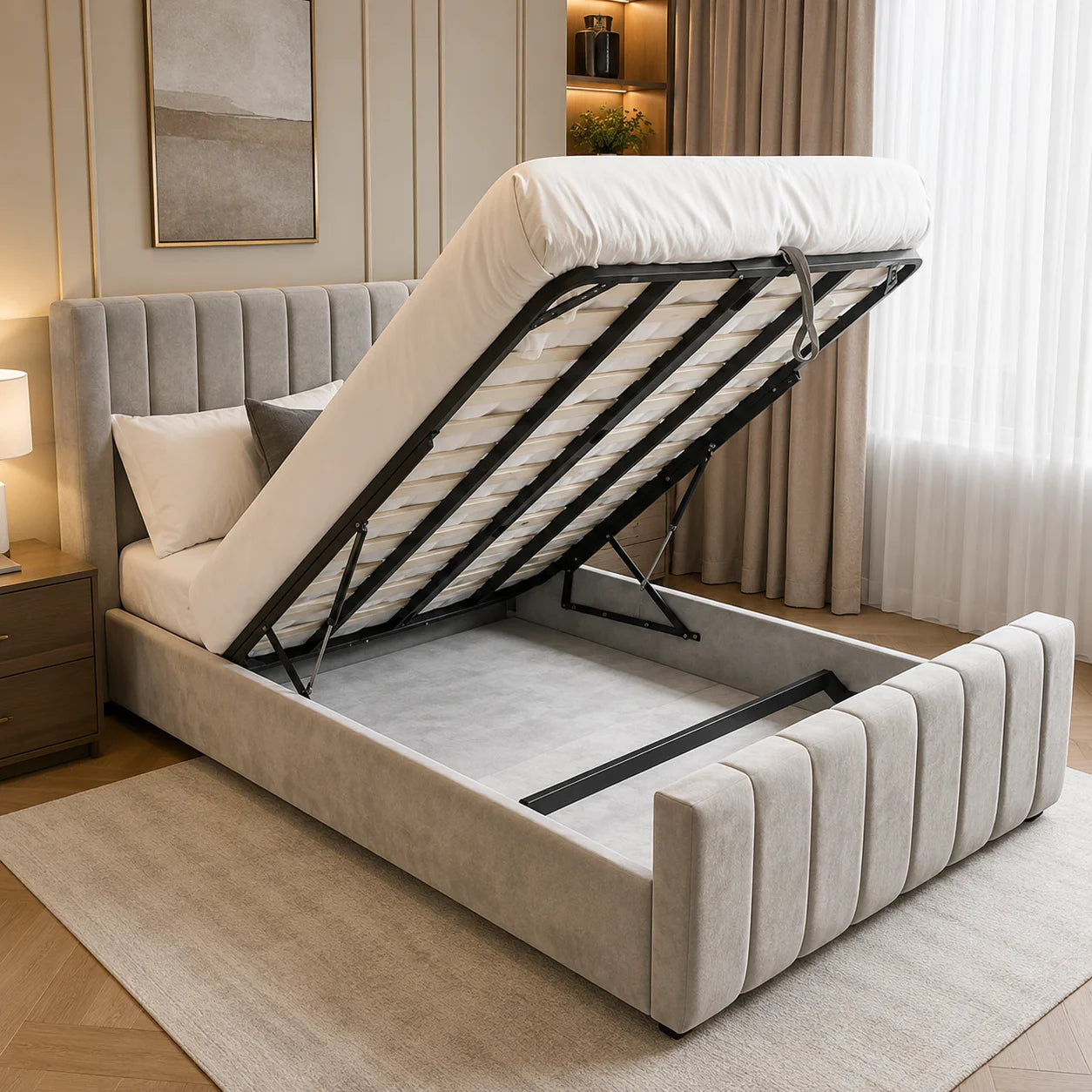 Luxury Bed With Gaslift Storage