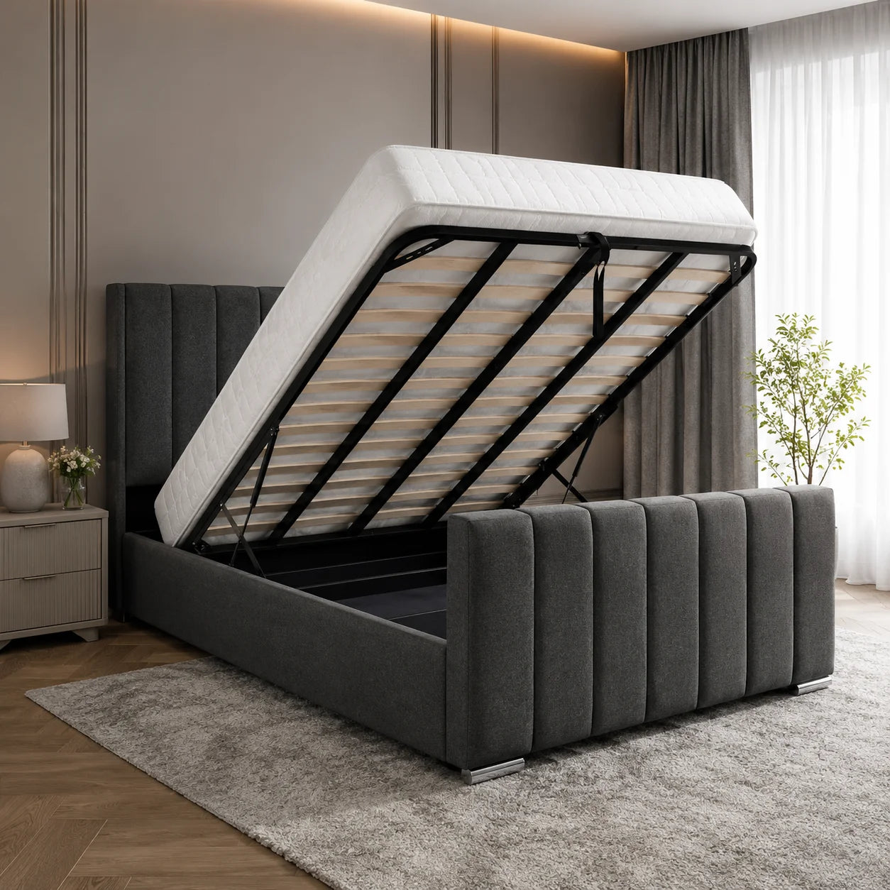 Luxury Bed With Gaslift Storage