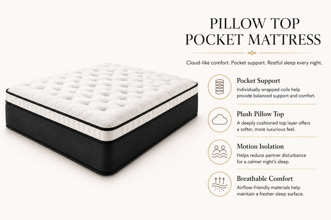 12 INCH PILLOW TOP POCKET MATTRESS