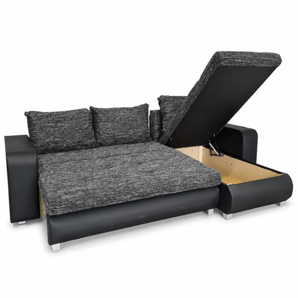 Sofa Bed | Right-Facing Gray Pull-Out Storage Design | Choose Colours