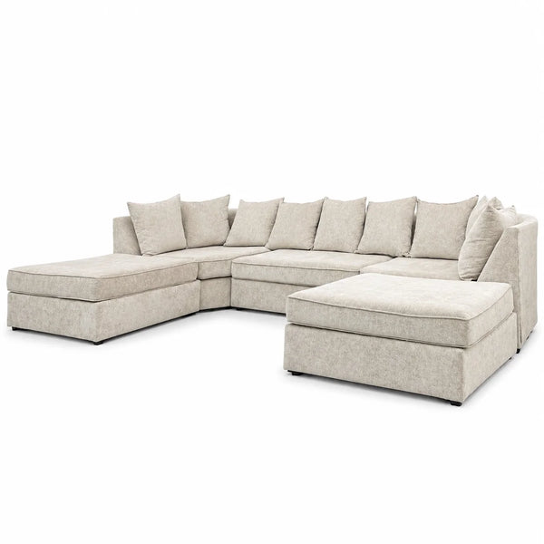 Verona U-Shape Sofa | Gray Fabric | Mini & Large Configurations