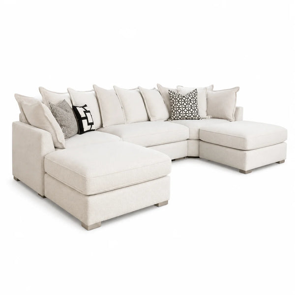 Verona U-Shape Sofa | Gray Fabric | Mini & Large Seating