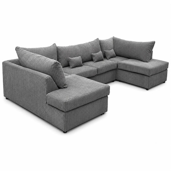 Verona U-Shape Sofa | Gray Fabric | Mini & Large