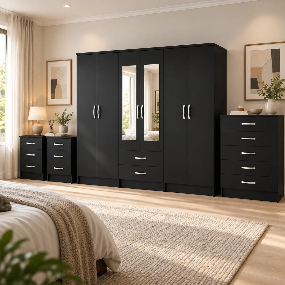 Classic 6-Door Wardrobe Complete Set | Choose Colours