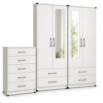 Essential 4-Door Wardrobe Complete Set | Choose Colours